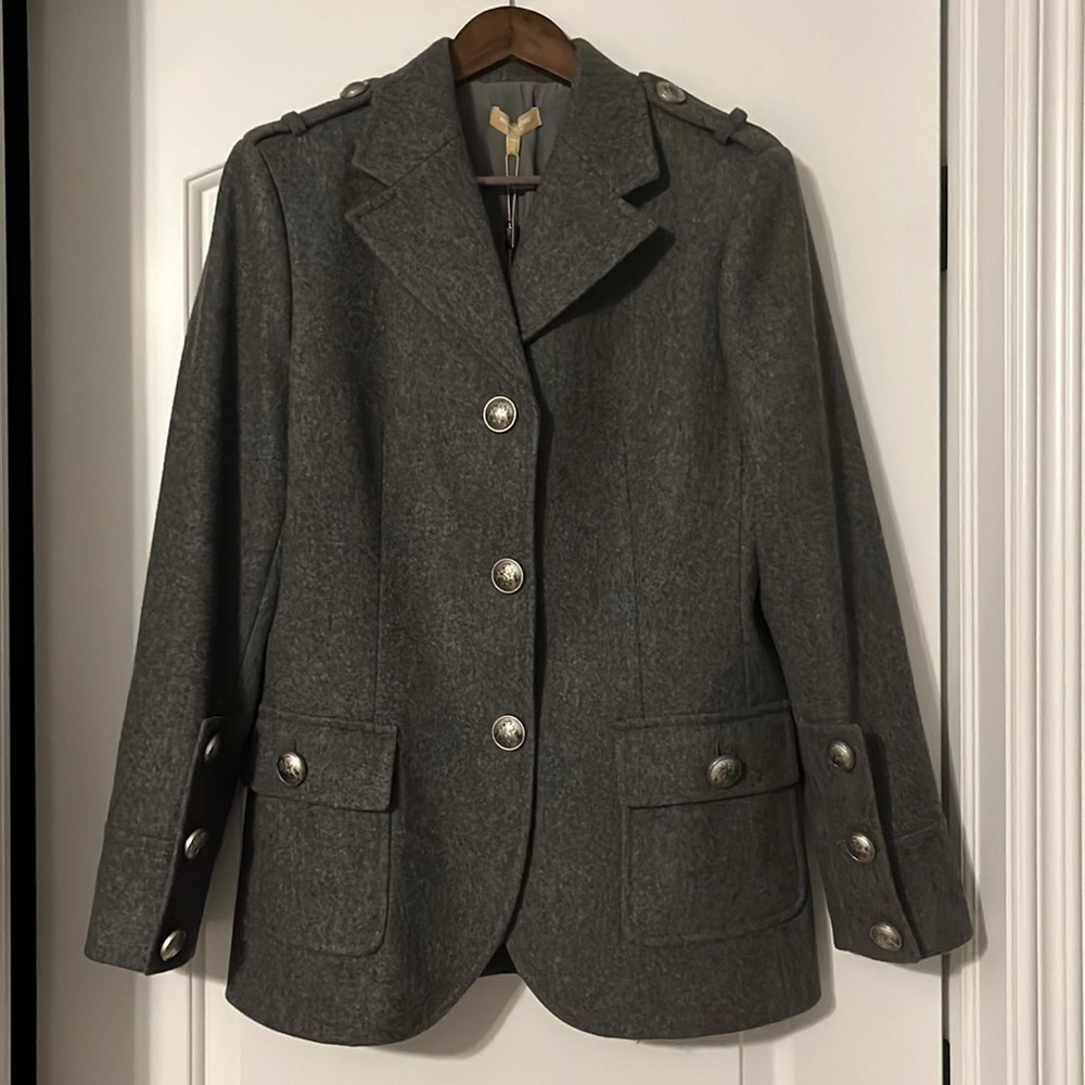 Michael Kors Collection grey wool jacket. Size 12. NWT!